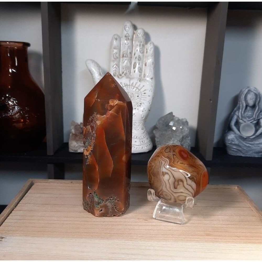 Red Agate Crystal Set